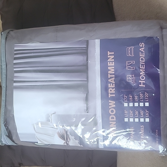 Homeideas Window Treatment Gray Panels - Picture 1 of 8